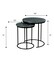 Nesting Table | Green Marble Table Set of 2 with Grey Metal Frame